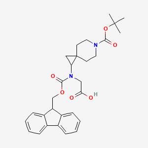 molecular formula C29H34N2O6 B13647351 2-({6-[(tert-butoxy)carbonyl]-6-azaspiro[2.5]octan-1-yl}({[(9H-fluoren-9-yl)methoxy]carbonyl})amino)aceticacid 