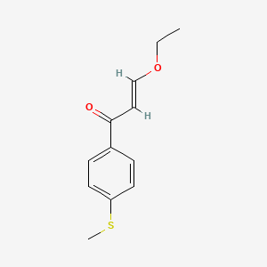 molecular formula C12H14O2S B13647438 3-Ethoxy-1-(4-(methylthio)phenyl)prop-2-en-1-one 