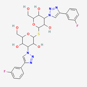 4-[4-(3-Fluorophenyl)triazol-1-yl]-2-[4-[4-(3-fluorophenyl)triazol-1-yl]-3,5-dihydroxy-6-(hydroxymethyl)oxan-2-yl]sulfanyl-6-(hydroxymethyl)oxane-3,5-diol