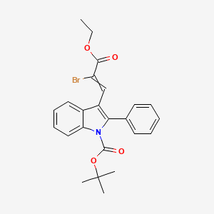 molecular formula C24H24BrNO4 B13647465 3-(2-Bromo-2-ethoxycarbonyl-vinyl)-2-phenyl-indole-1-carboxylic acid tert-butyl ester 