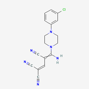 molecular formula C17H15ClN6 B1364749 4-Amino-4-[4-(3-chlorophenyl)piperazino]-1,3-butadiene-1,1,3-tricarbonitrile 