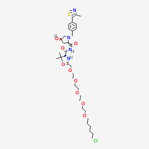 (2S,4R)-N-[(2S)-2-[[2-[2-[2-[2-[2-(6-chlorohexoxy)ethoxy]ethoxy]ethoxy]ethoxy]acetyl]amino]-3,3-dimethylbutanoyl]-4-hydroxy-1-[[4-(4-methyl-1,3-thiazol-5-yl)phenyl]methyl]pyrrolidine-2-carboxamide