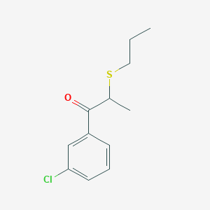 molecular formula C12H15ClOS B13647503 1-(3-Chlorophenyl)-2-(propylthio)propan-1-one 