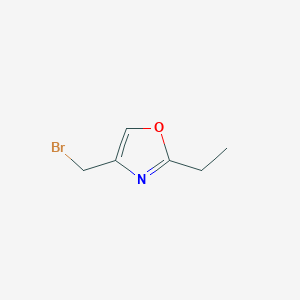 molecular formula C6H8BrNO B13647506 4-(Bromomethyl)-2-ethyloxazole 