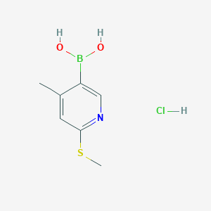 [4-Methyl-6-(methylsulfanyl)pyridin-3-yl]boronic acid hydrochloride