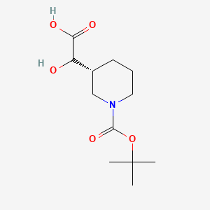 molecular formula C12H21NO5 B13647580 2-((R)-1-(tert-Butoxycarbonyl)piperidin-3-yl)-2-hydroxyacetic acid 