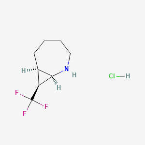 molecular formula C8H13ClF3N B13647602 (1R,7R,8S)-8-(trifluoromethyl)-2-azabicyclo[5.1.0]octane hydrochloride 