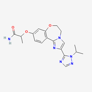 2-[[2-(2-Propan-2-yl-1,2,4-triazol-3-yl)-5,6-dihydroimidazo[1,2-d][1,4]benzoxazepin-9-yl]oxy]propanamide