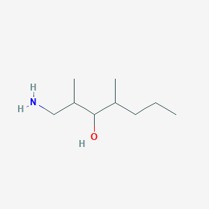 molecular formula C9H21NO B13647613 1-Amino-2,4-dimethylheptan-3-ol 