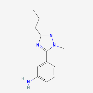 molecular formula C12H16N4 B13647616 3-(1-Methyl-3-propyl-1h-1,2,4-triazol-5-yl)aniline 