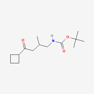 molecular formula C14H25NO3 B13647643 Tert-butyl (4-cyclobutyl-2-methyl-4-oxobutyl)carbamate 