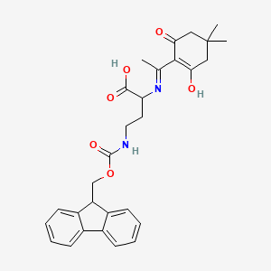 molecular formula C29H32N2O6 B13647723 (S)-4-(Fmoc-amino)-2-[[1-(4,4-dimethyl-2,6-dioxocyclohexylidene)ethyl]amino]butanoic Acid 