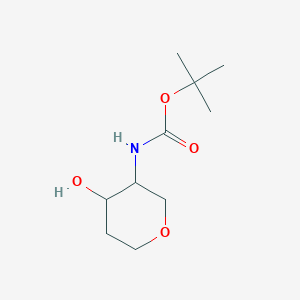 molecular formula C10H19NO4 B13647840 (3R,4R)-3-(Boc-amino)tetrahydro-2H-pyran-4-ol 