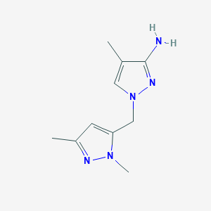 molecular formula C10H15N5 B13647857 1-((1,3-Dimethyl-1h-pyrazol-5-yl)methyl)-4-methyl-1h-pyrazol-3-amine 