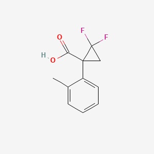 molecular formula C11H10F2O2 B13647893 2,2-Difluoro-1-o-tolyl-cyclopropanecarboxylic acid 