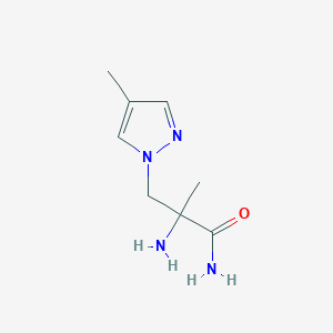 2-amino-2-methyl-3-(4-methyl-1H-pyrazol-1-yl)propanamide