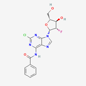 N-(2-Chloro-9-((2R,3S,4R,5R)-3-fluoro-4-hydroxy-5-(hydroxymethyl)tetrahydrofuran-2-yl)-9H-purin-6-yl)benzamide