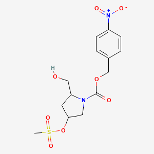 (4-Nitrophenyl)methyl 2-(hydroxymethyl)-4-methylsulfonyloxypyrrolidine-1-carboxylate