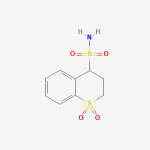 molecular formula C9H11NO4S2 B13648003 Thiochromane-4-sulfonamide 1,1-dioxide 