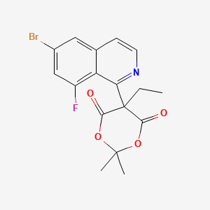 molecular formula C17H15BrFNO4 B13648017 5-(6-Bromo-8-fluoroisoquinolin-1-yl)-5-ethyl-2,2-dimethyl-1,3-dioxane-4,6-dione 