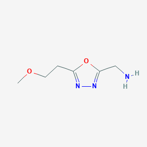 molecular formula C6H11N3O2 B13648031 (5-(2-Methoxyethyl)-1,3,4-oxadiazol-2-yl)methanamine 