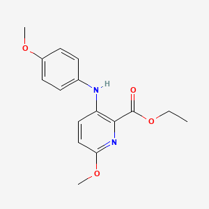 molecular formula C16H18N2O4 B13648034 Ethyl 6-methoxy-3-((4-methoxyphenyl)amino)picolinate 