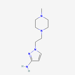 molecular formula C10H19N5 B13648044 1-[2-(4-Methyl-1-piperazinyl)ethyl]-1H-pyrazol-3-amine 