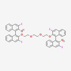 molecular formula C46H34I4O6 B13648060 (1R,1''R)-2',2'''-[1,2-Ethanediylbis(oxy-2,1-ethanediyloxy)]bis[3,3'-diiodo[1,1'-binaphthalen]-2-ol] 