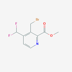 molecular formula C9H8BrF2NO2 B13648074 Methyl 3-(bromomethyl)-4-(difluoromethyl)picolinate 