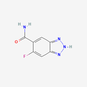 molecular formula C7H5FN4O B13648100 5-Fluoro-1H-benzo[d][1,2,3]triazole-6-carboxamide 