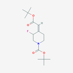 molecular formula C16H26FNO4 B13648120 tert-Butyl 4-(2-(tert-butoxy)-2-oxoethylidene)-3-fluoropiperidine-1-carboxylate 