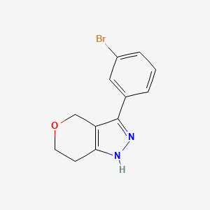 molecular formula C12H11BrN2O B13648137 3-(3-Bromophenyl)-1,4,6,7-tetrahydropyrano[4,3-c]pyrazole 