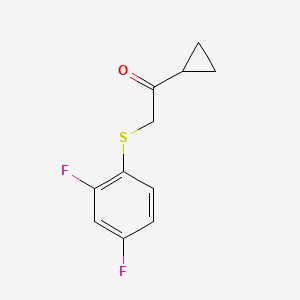 molecular formula C11H10F2OS B13648194 1-Cyclopropyl-2-((2,4-difluorophenyl)thio)ethan-1-one 