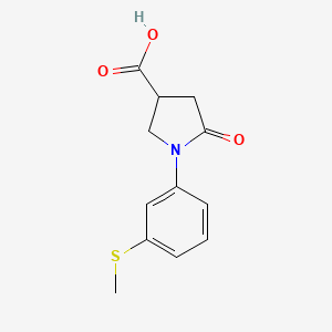 molecular formula C12H13NO3S B1364825 1-[3-(Methylsulfanyl)phenyl]-5-oxopyrrolidine-3-carboxylic acid CAS No. 63674-52-2