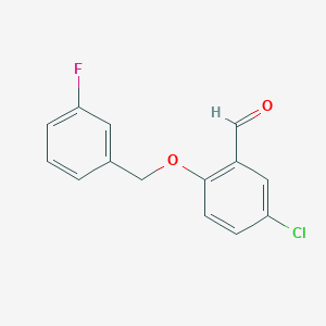 molecular formula C14H10ClFO2 B1364827 5-Chloro-2-[(3-fluorobenzyl)oxy]benzaldehyde CAS No. 667437-25-4