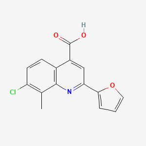 molecular formula C15H10ClNO3 B1364828 7-Chloro-2-(furan-2-yl)-8-methylquinoline-4-carboxylic acid CAS No. 588696-22-4