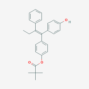 molecular formula C27H28O3 B136485 (E)-1-(4-Hydroxyphenyl)-1-[4-(trimethylacetoxy)phenyl]-2-phenylbut-1-ene CAS No. 364635-60-9