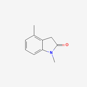 molecular formula C10H11NO B13648976 1,4-Dimethylindolin-2-one 