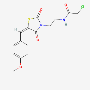 molecular formula C16H17ClN2O4S B13649064 2-chloro-N-(2-{5-[(4-ethoxyphenyl)methylidene]-2,4-dioxo-1,3-thiazolidin-3-yl}ethyl)acetamide 