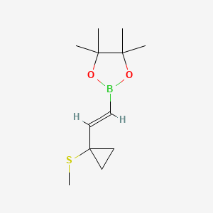 4,4,5,5-Tetramethyl-2-(2-(1-(methylthio)cyclopropyl)vinyl)-1,3,2-dioxaborolane