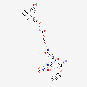 tert-butyl N-[(2S)-1-[[(3S,4S)-7-cyano-5-[4-[2-[2-[2-[2-[4-[(E)-1-(4-hydroxyphenyl)-2-phenylbut-1-enyl]phenoxy]ethyl-methylamino]-2-oxoethoxy]ethoxy]ethylcarbamoyl]benzoyl]-1-[(2-methoxynaphthalen-1-yl)methyl]-4-methyl-2-oxo-3,4-dihydro-1,5-benzodiazepin-3-yl]amino]-1-oxopropan-2-yl]-N-methylcarbamate