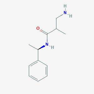 molecular formula C12H18N2O B13649216 3-Amino-2-methyl-N-((R)-1-phenylethyl)propanamide 