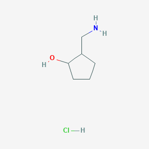 molecular formula C6H14ClNO B13649254 2-(Aminomethyl)cyclopentanol hydrochloride 