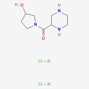 1-(Piperazine-2-carbonyl)pyrrolidin-3-oldihydrochloride