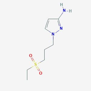 molecular formula C8H15N3O2S B13649325 1-(3-(Ethylsulfonyl)propyl)-1h-pyrazol-3-amine 