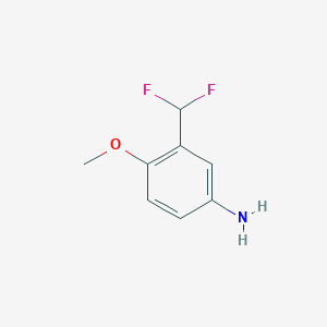 molecular formula C8H9F2NO B13649477 3-(Difluoromethyl)-4-methoxyaniline 