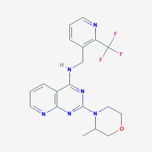 molecular formula C19H19F3N6O B13649506 2-(3-methylmorpholin-4-yl)-N-[[2-(trifluoromethyl)pyridin-3-yl]methyl]pyrido[2,3-d]pyrimidin-4-amine 