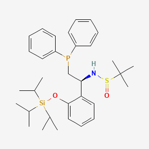 molecular formula C33H48NO2PSSi B13649551 (R)-N-((S)-2-(Diphenylphosphanyl)-1-(2-((triisopropylsilyl)oxy)phenyl)ethyl)-2-methylpropane-2-sulfinamide 