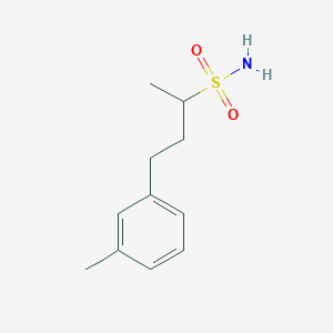 molecular formula C11H17NO2S B13649573 4-(M-tolyl)butane-2-sulfonamide 