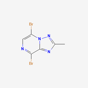 molecular formula C6H4Br2N4 B13649598 5,8-Dibromo-2-methyl-[1,2,4]triazolo[1,5-a]pyrazine 